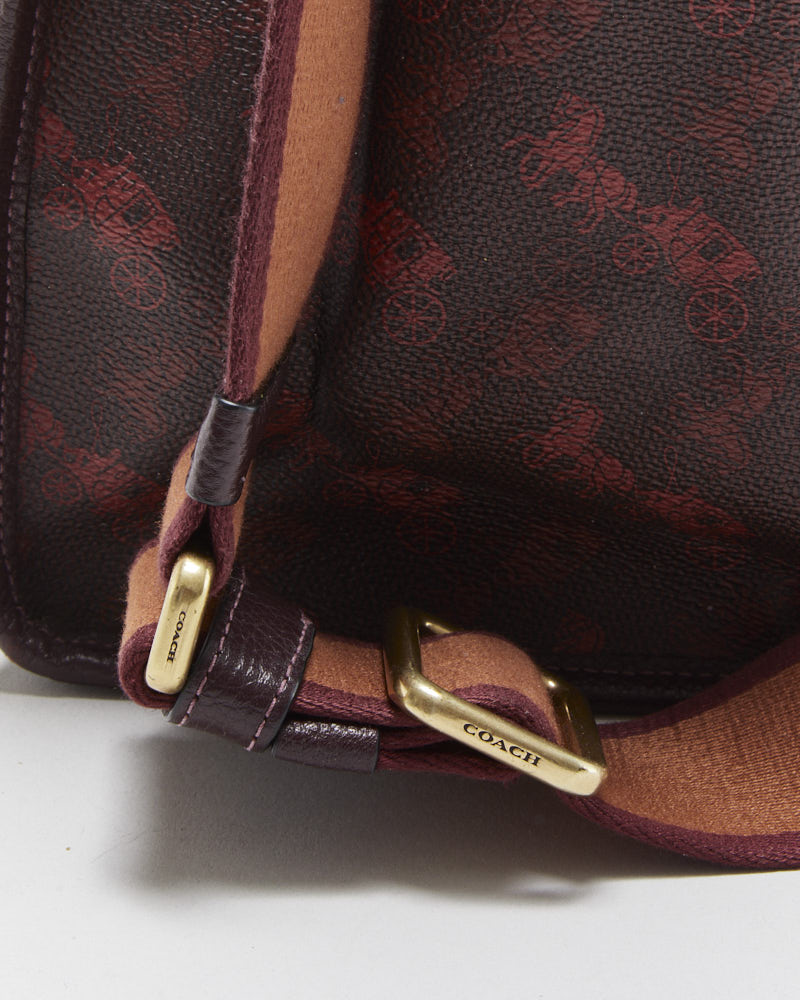 Vintage Y2K 00s Coach Horse &amp; Carriage Print Field Tote