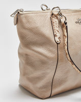 Vintage Y2K 00s Coach Ava Metallic Pebbled Leather Tote Handbag
