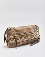 Vintage Y2K 00s Coach Patchwork Turnlock Clutch Bag