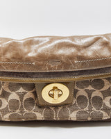 Vintage Y2K 00s Coach Patchwork Turnlock Clutch Bag