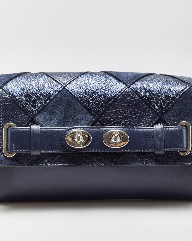Vintage Y2K 00s Coach Blake Diamond Patchwork Clutch Bag