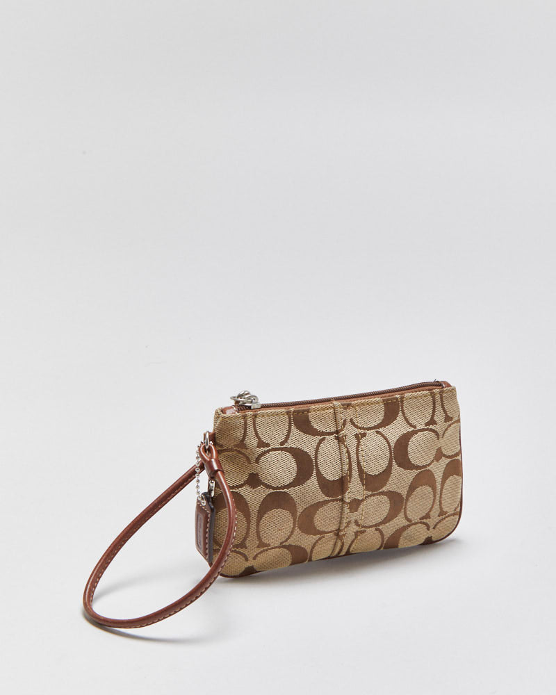 Vintage Y2K 00s Coach Signature Mini Wristlet