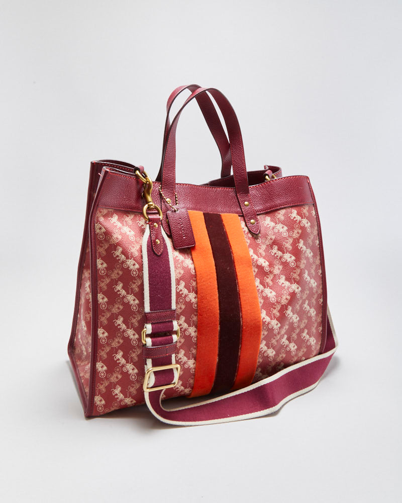 Coach Field Horse &amp; Carriage Varsity Stripe Tote Bag &amp; Pouch