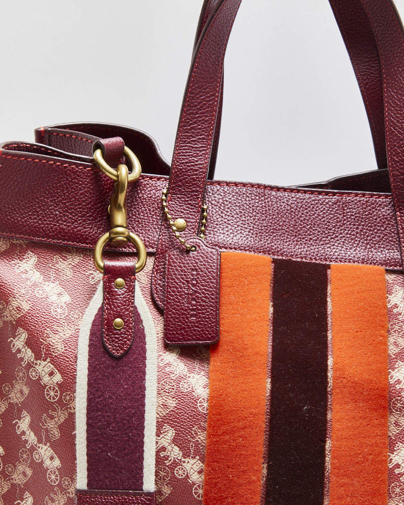 Coach Field Horse &amp; Carriage Varsity Stripe Tote Bag &amp; Pouch