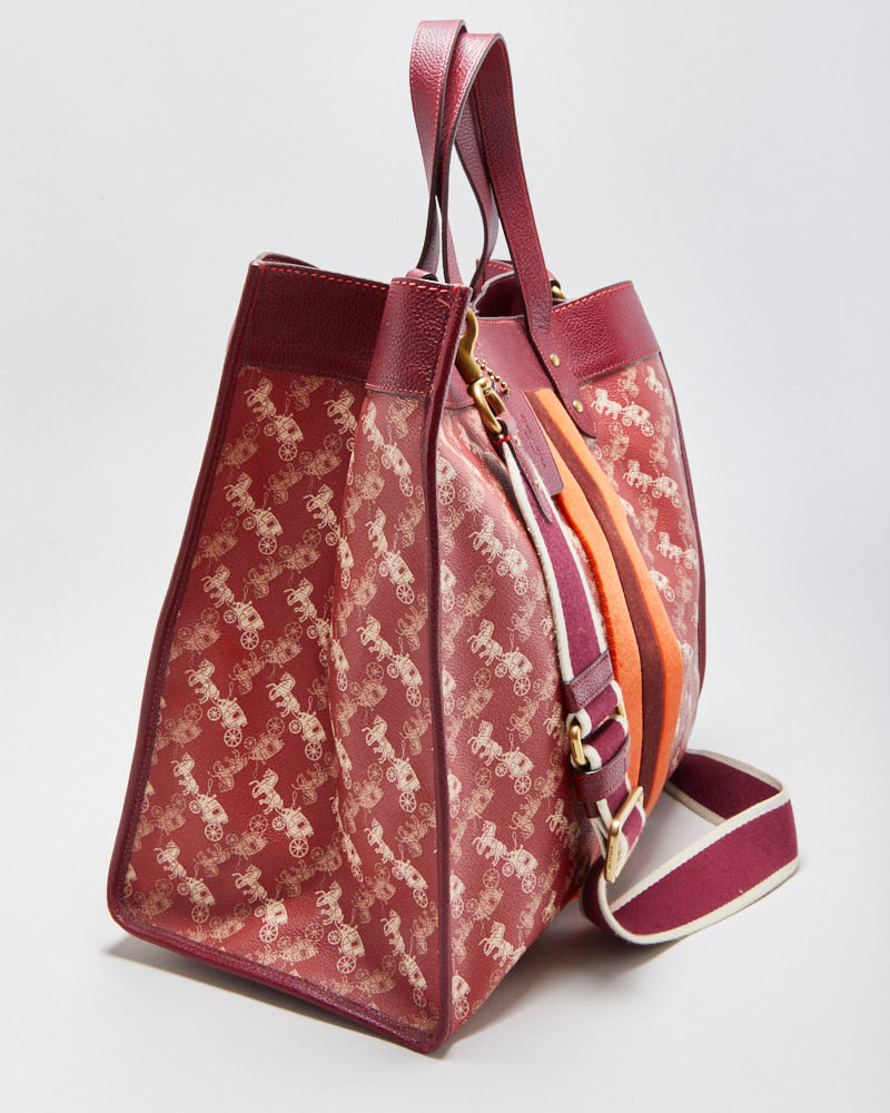 Coach Field Horse &amp; Carriage Varsity Stripe Tote Bag &amp; Pouch