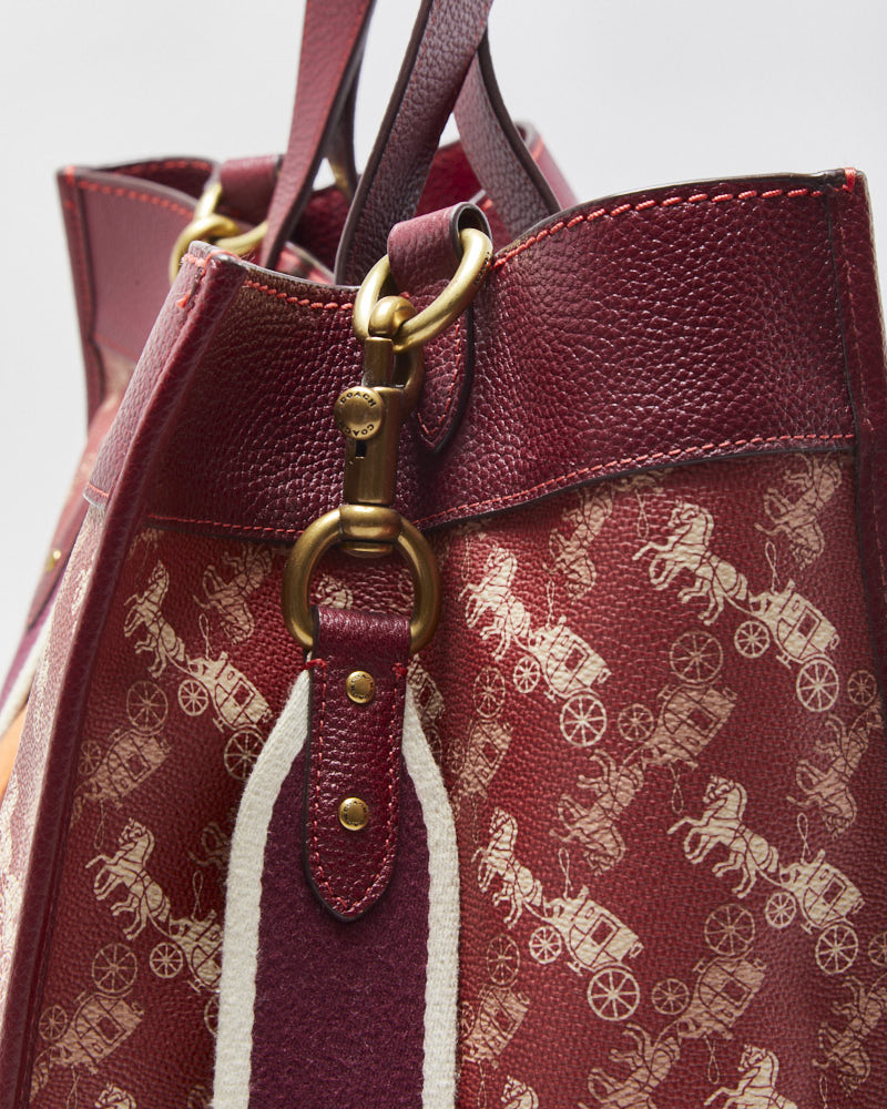 Coach Field Horse &amp; Carriage Varsity Stripe Tote Bag &amp; Pouch