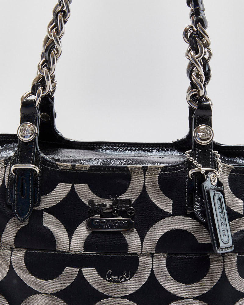 Vintage Y2K 00s Coach Tribeca Op Art Tote Handbag