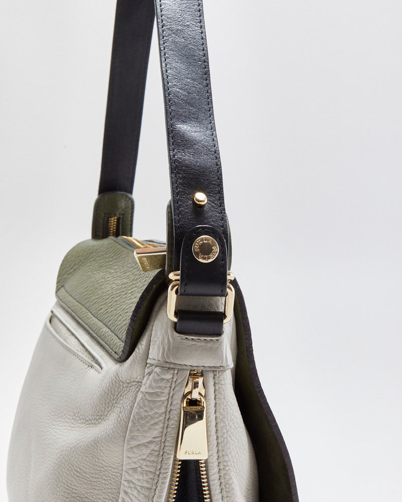 Vintage Furla Front Flap Leather Handbag