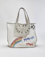 Anya Hindmarch HAHA Rainbow Mesh Woven Tote