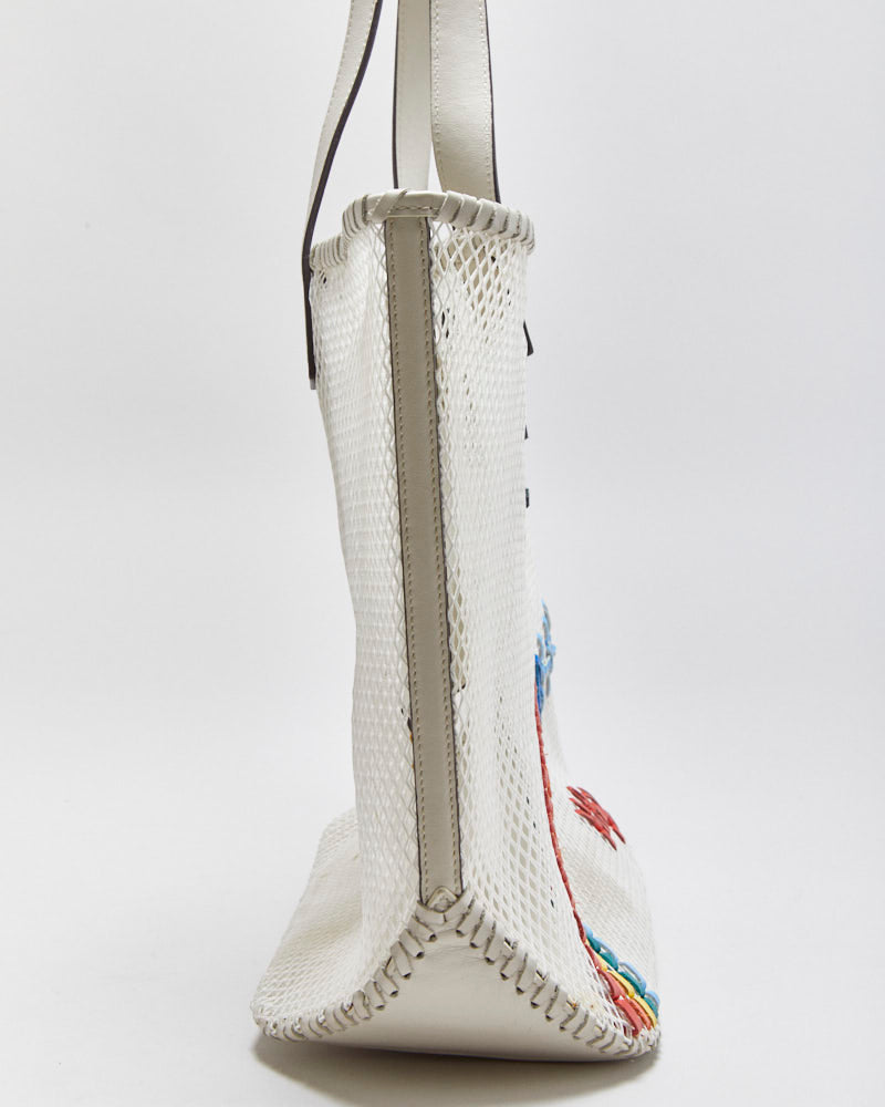 Anya Hindmarch HAHA Rainbow Mesh Woven Tote