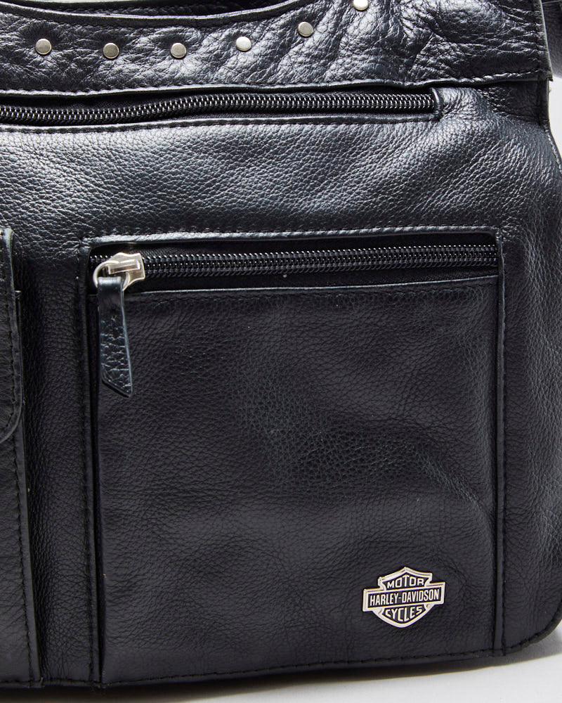 Vintage Harley Davidson Leather Studded Crossbody Bag
