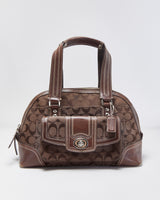 Vintage Y2K 00s Coach Hamptons Signature Turlock Bowling Satchel Bag