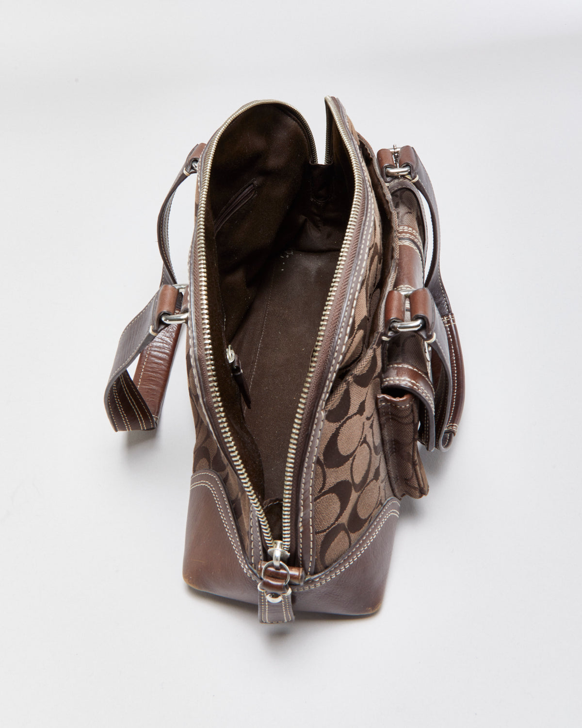 Vintage Y2K 00s Coach Hamptons Signature Turlock Bowling Satchel Bag