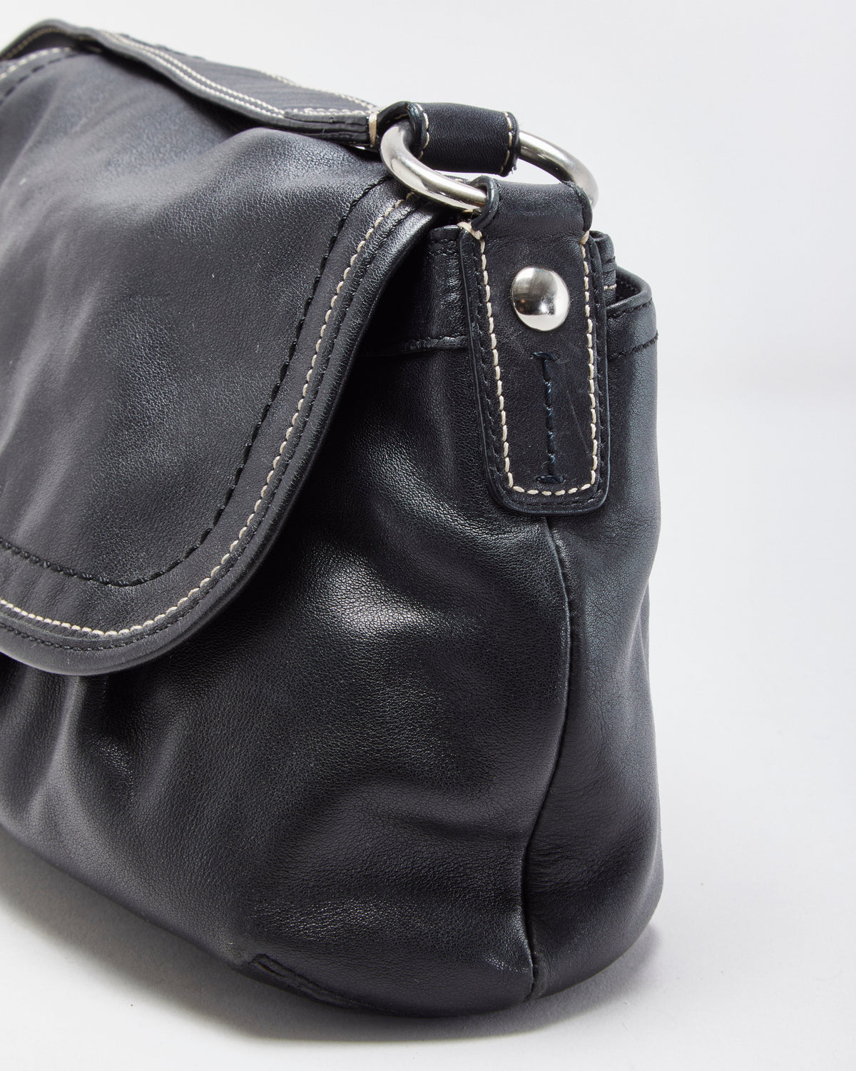 Vintage Y2K 00s Coach Soho Pleated Flap Leather Shoulder Bag
