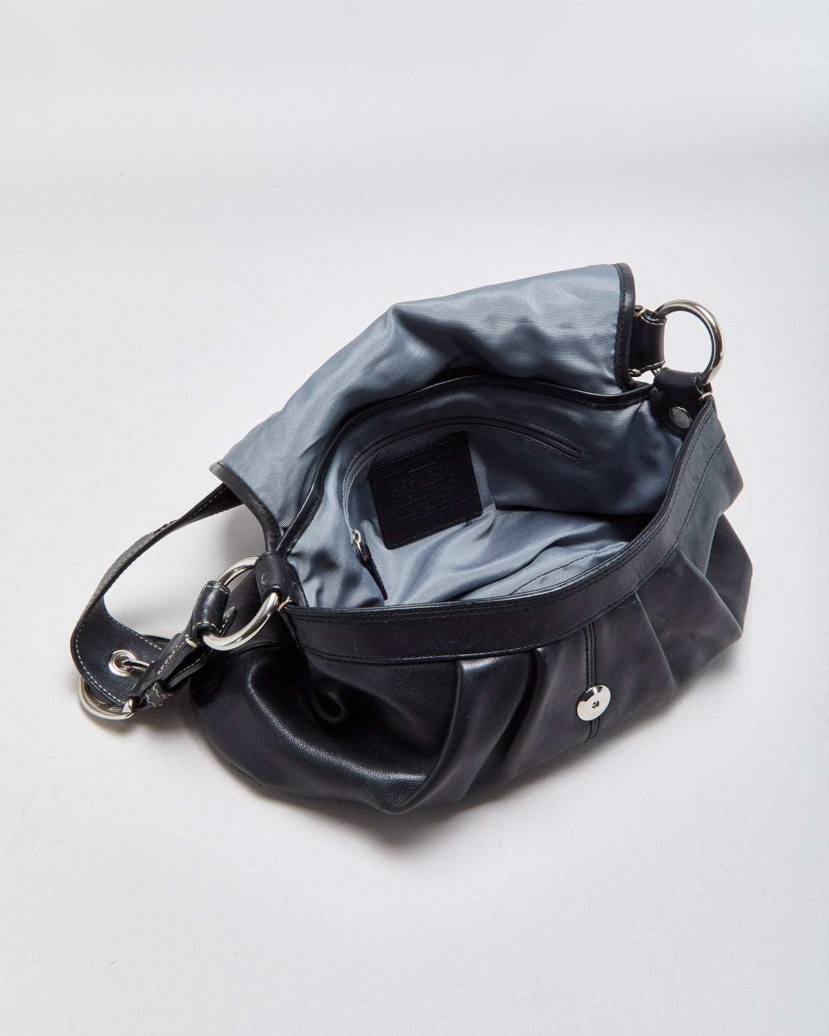Vintage Y2K 00s Coach Soho Pleated Flap Leather Shoulder Bag
