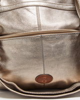 Vintage Fossil Morgan Metallic Pebbled Leather Multi Pocket Crossbody Bag