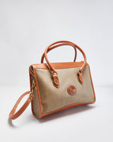 Vintage Dooney &amp; Bourke All-Weather Two-tone Pebbled Leather Satchel