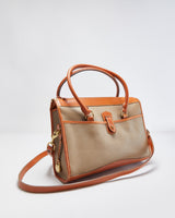Vintage Dooney &amp; Bourke All-Weather Two-tone Pebbled Leather Satchel
