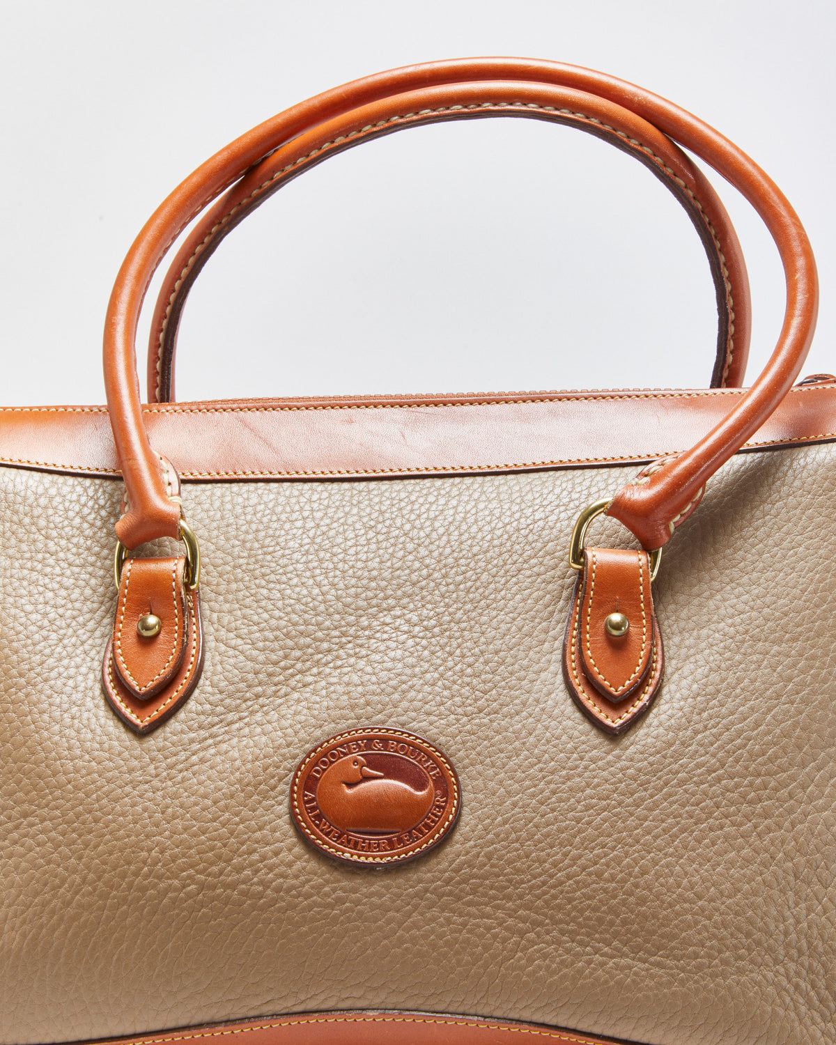 Vintage Dooney &amp; Bourke All-Weather Two-tone Pebbled Leather Satchel