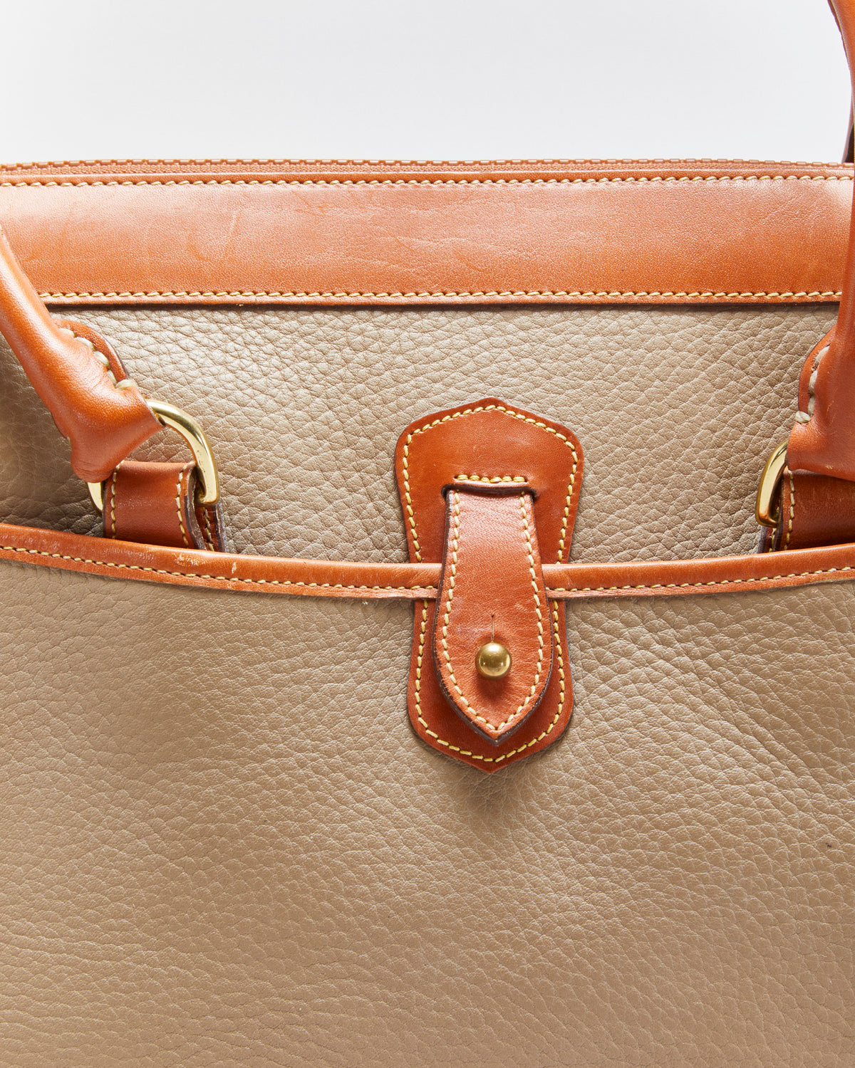 Vintage Dooney &amp; Bourke All-Weather Two-tone Pebbled Leather Satchel