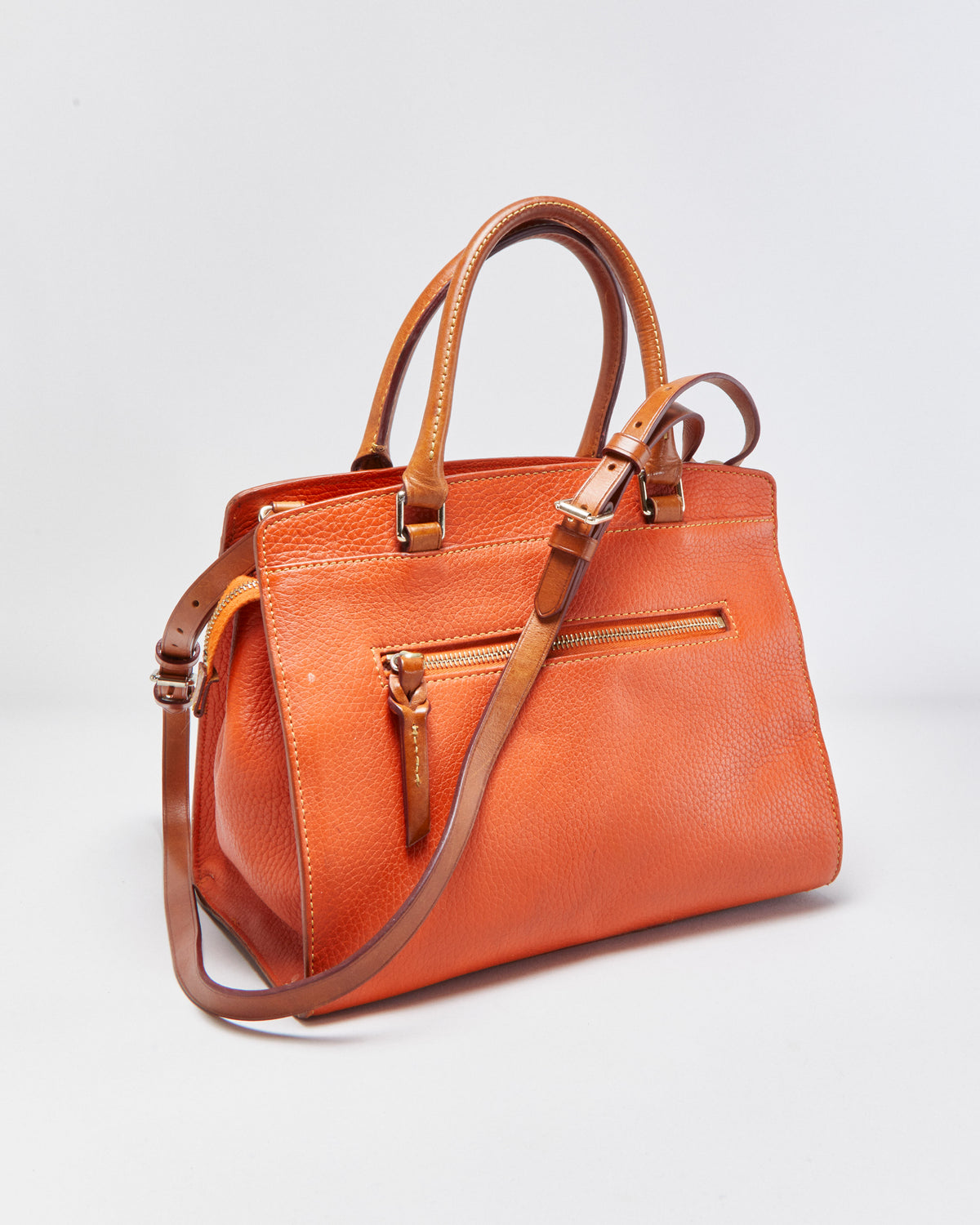 Vintage Dooney &amp; Bourke Clementine Leather Pebble Grain Blair Satchel Bag