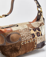 Vintage Y2K 00s Coach Signature Patchwork Mini Hobo Handbag