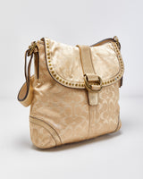 Vintage Y2K 00s Coach Soho Metallic Signature Studded Convertible Shoulder Bag