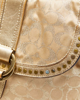Vintage Y2K 00s Coach Soho Metallic Signature Studded Convertible Shoulder Bag