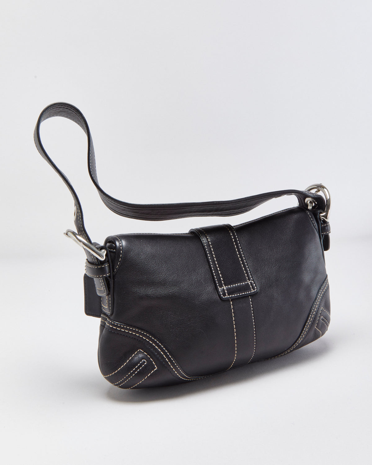 Vintage Y2K 00s Coach Soho Leather Contrast Sitich Handbag
