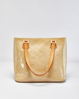 Vintage S/S 2000' Louis Vuitton Vernis Houston Embossed Monogram Patent Leather Handbag