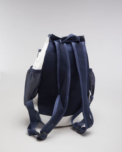 White and Navy Ellesse Drawstring Backpack Deadstock