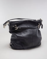 Black Coach Pewter Bag