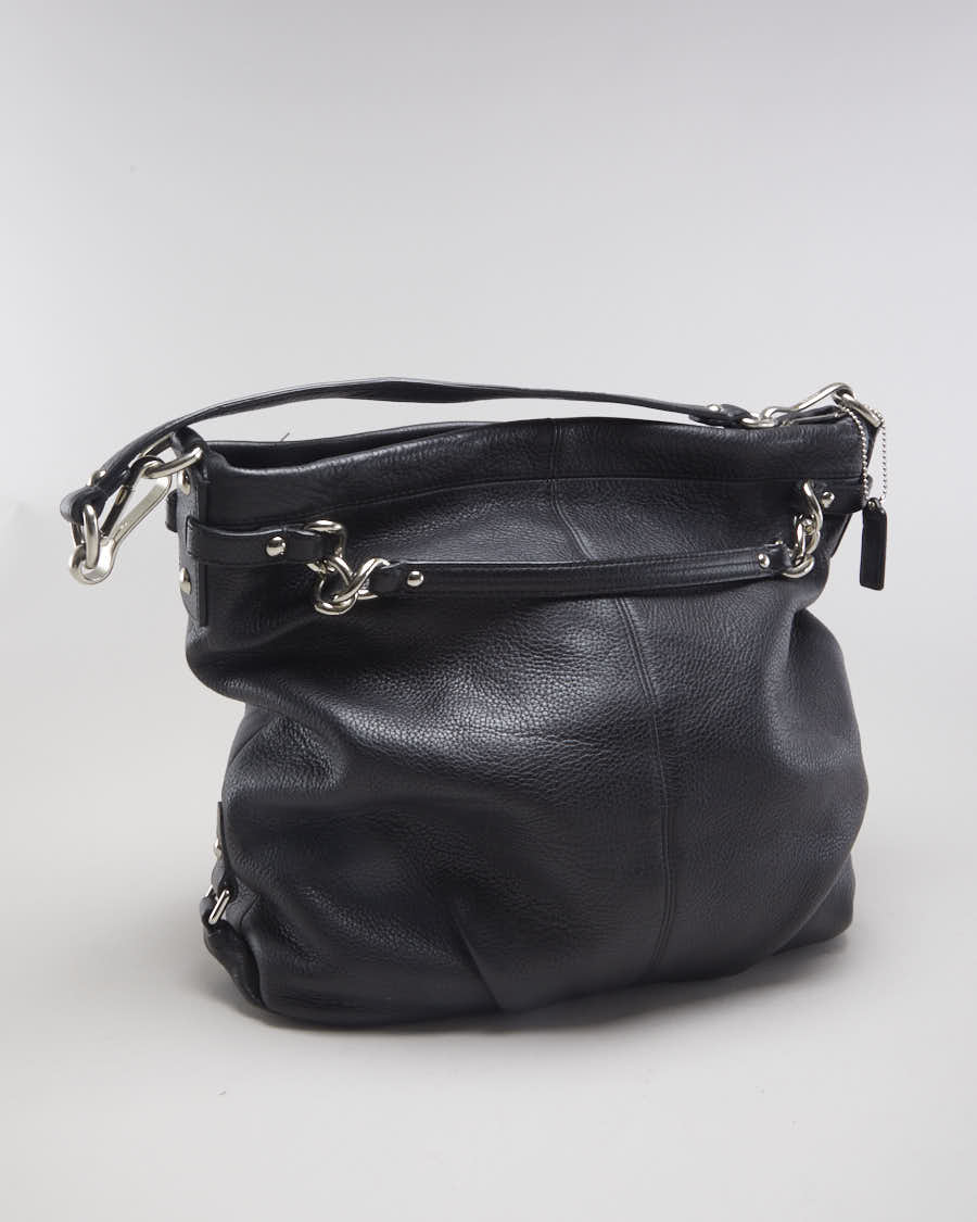 Black Coach Pewter Bag