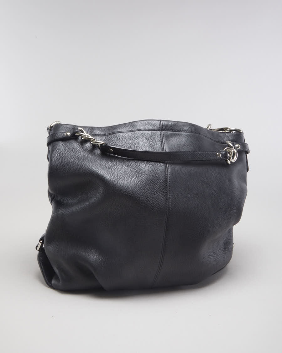Black Coach Pewter Bag