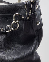 Black Coach Pewter Bag