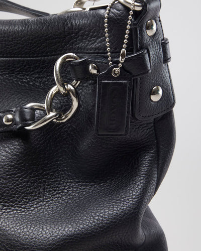 Black Coach Pewter Bag