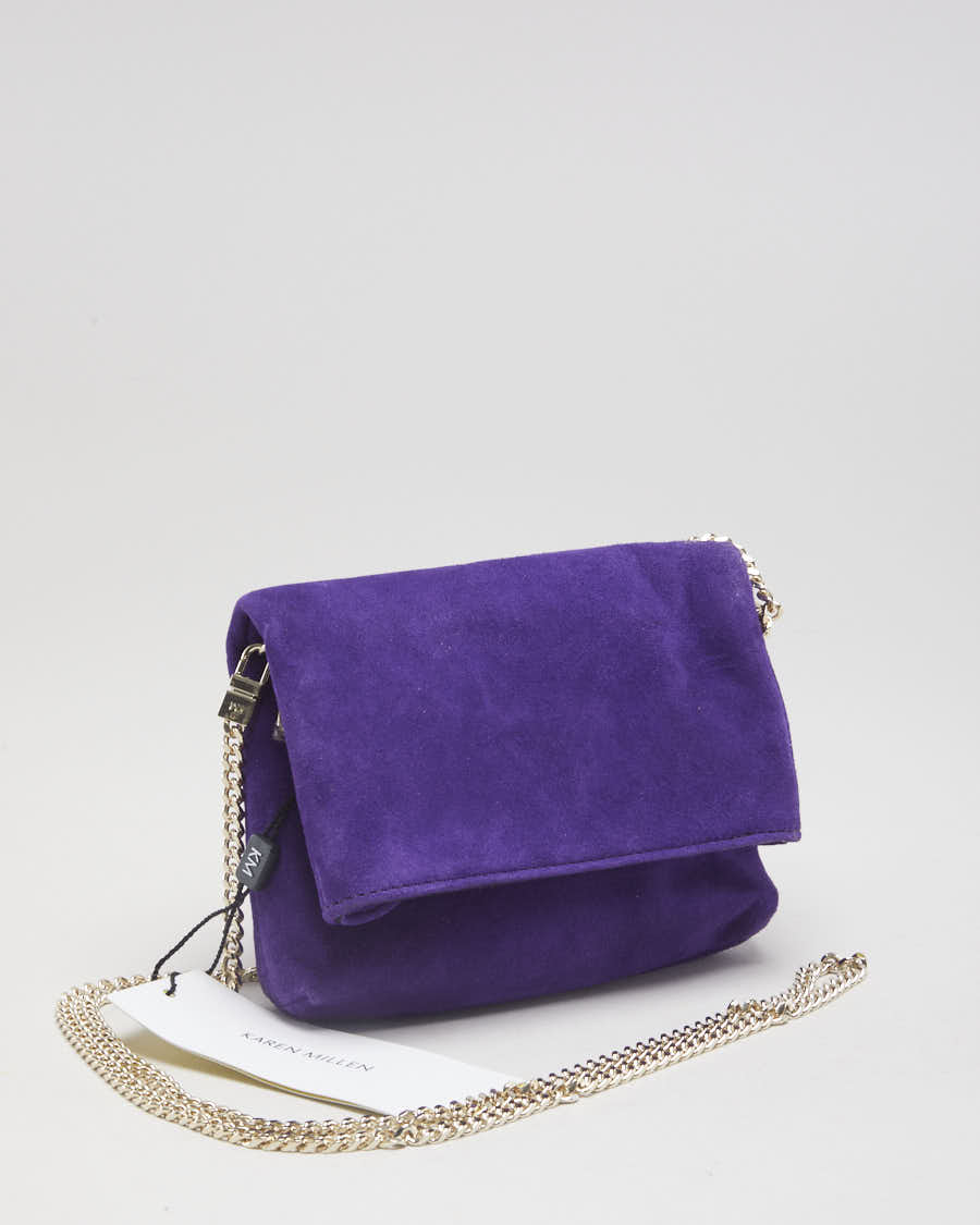 Small Purple Karen Millen Suede Bag Deadstock