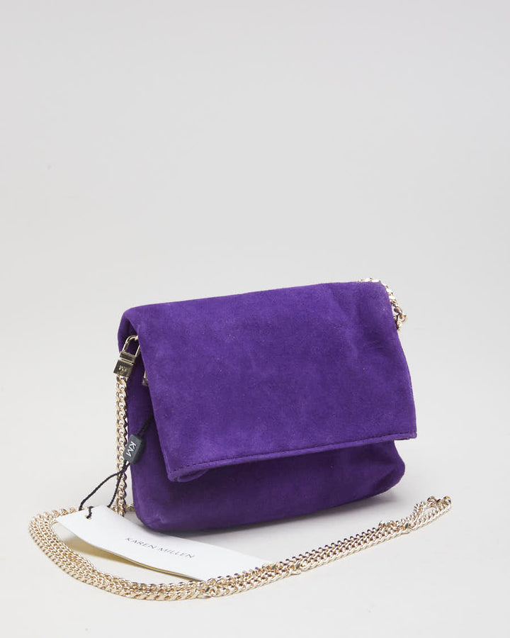 Small Purple Karen Millen Suede Bag Deadstock