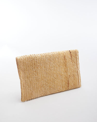 70's Vintage Straw Medium Clutch Bag