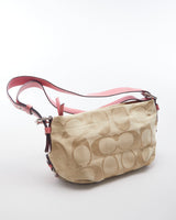 Pink and Cream Monogram Coach Bag