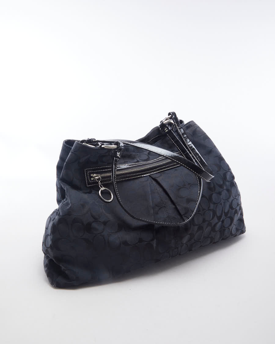 All Black Monogram Coach Bag