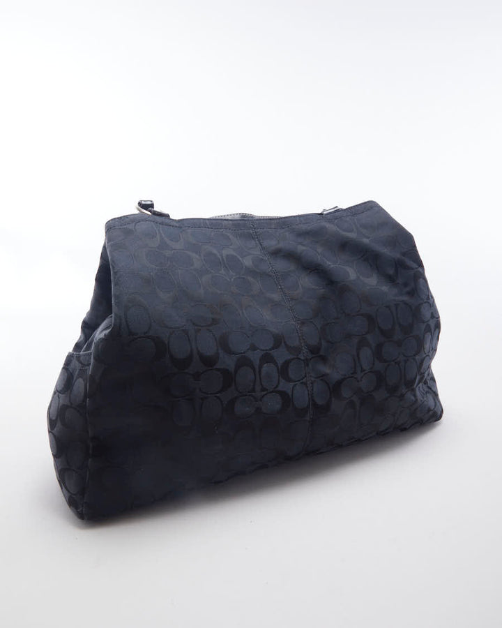 All Black Monogram Coach Bag