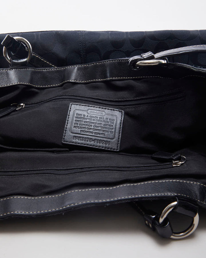All Black Monogram Coach Bag