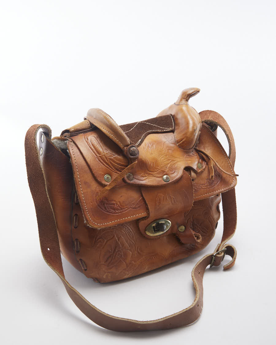 Vintage Leather Saddle Western Bag