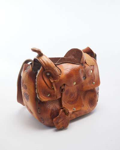 Vintage Leather Saddle Western Bag