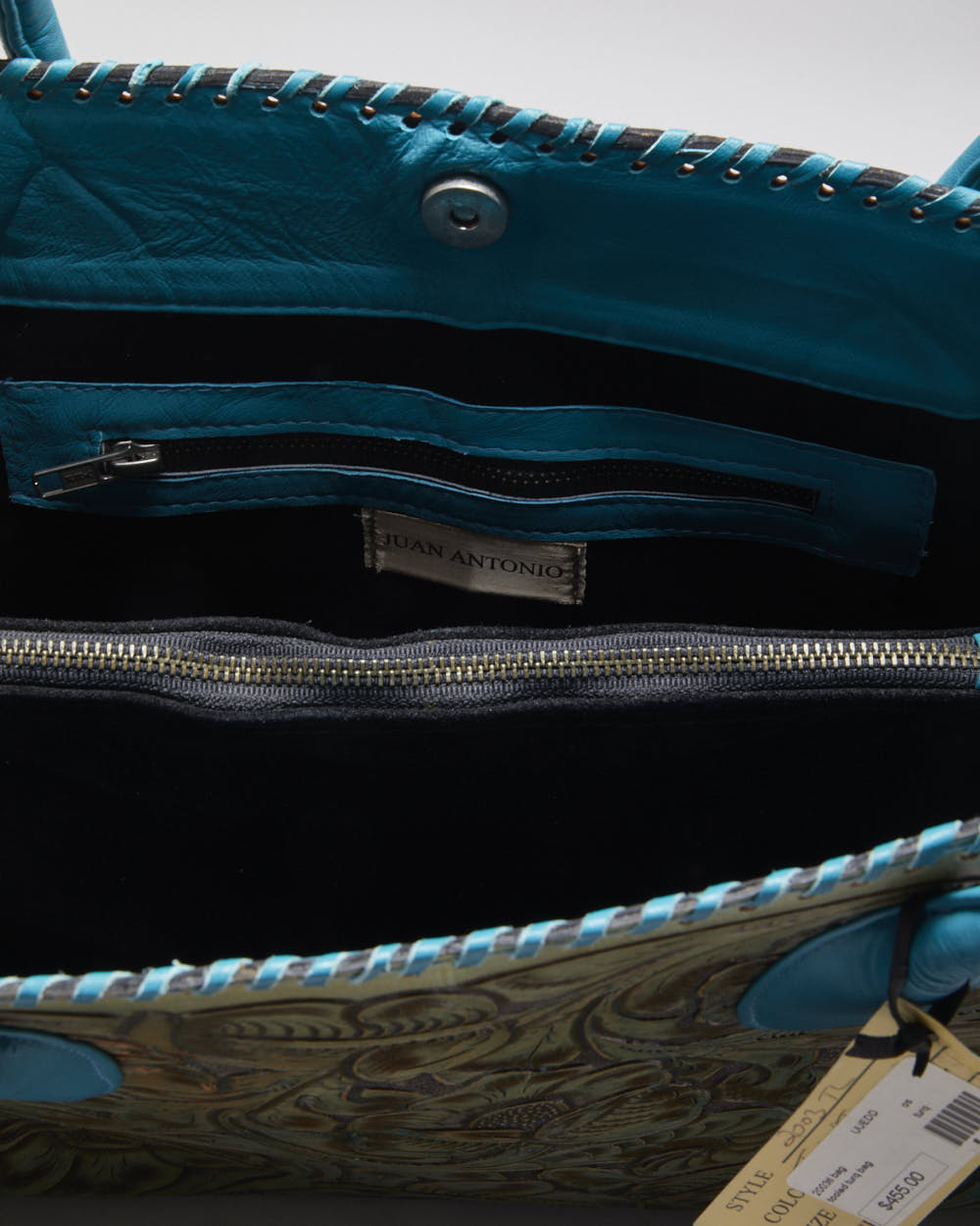 Juan Antonio Tooled Leather Shoulder Bag