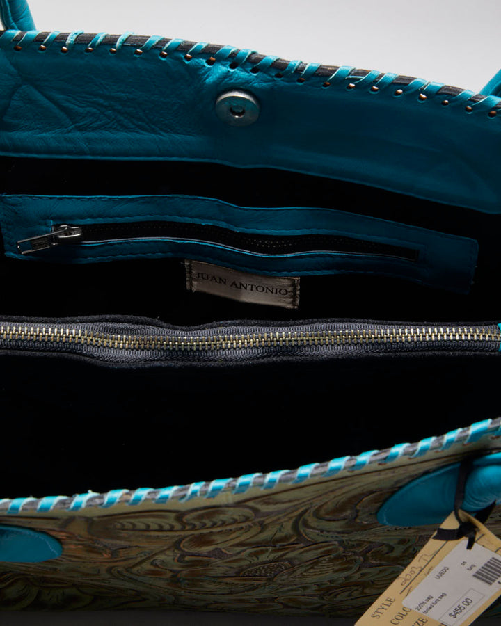 Juan Antonio Tooled Leather Shoulder Bag