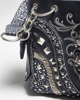 Vintage Y2k 00s Skull &amp; Cross Bones Studded Handbag