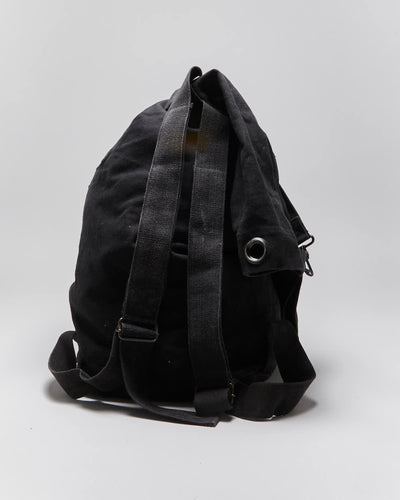Vintage Military Style Black Cotton Canvas Duffle Bag