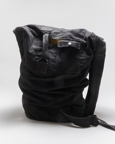 Vintage Military Style Black Cotton Canvas Duffle Bag